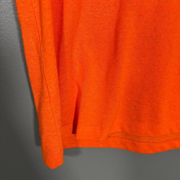 Ann Taylor LOFT Women's Orange Sleeveless Knit Top - Size Small - Pleated Detail - Picture 3 of 6